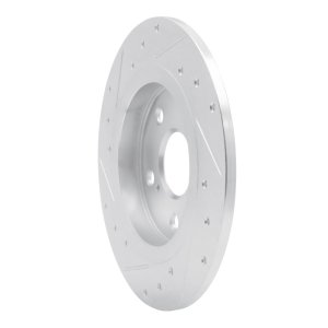 Pontiac Vibe Brake Rotor (1) - Rear Right - R1 Concepts - Drilled & Slotted - Silver - `08-`18
